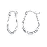 925 Sterling Silver Earrings for Women - 2.9x0.2cm, Plated White Gold, Style L