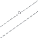 925 Sterling Silver 40cm Necklace with Plated White Gold
