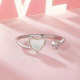925 Sterling Silver Ring with Pavé Setting and White Shell