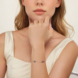 925 Sterling Silver & Plated White Gold Adjustable Bracelet for Women