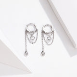 925 Platinum Plated Pavé Setting CZ Earrings