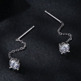 925 Sterling Silver 4.0 Carat Moissanite Earrings for Women
