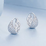 925 Sterling Silver White Gold Plated Pave Setting CZ Earrings 13*6mm for Women