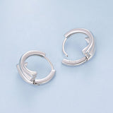 925 Sterling Silver Earrings with White Gold Plating and CZ