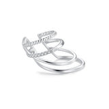 925 Sterling Silver Earrings with CZ and White Gold Plating