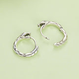 925 Sterling Silver Earrings for Women, Oxidized Silver, 1.4x0.35 cm