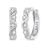 925 Sterling Silver Earrings with Platinum Plating and CZ - Stylish and Elegant Design for Women