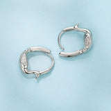 925 Sterling Silver Plated White Gold Hoop Earrings for Women