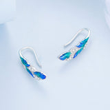 925 Sterling Silver Enamel Finish Pavé CZ Earrings for Women