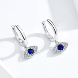 S925 Platinum Plated Pavé Setting CZ Earrings - 1.9*1cm - Women's Jewelry