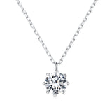 925 Sterling Silver Plated Platinum Moissanite Necklace 39+5cm for Women