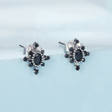 925 Sterling Silver Earrings with Pavé Setting CZ, Size 0.8*0.7cm for Women