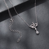 925 Sterling Silver Moissanite 0.50 Carat Necklace with CZ Pavé Setting in White Gold, 40+5cm for Women