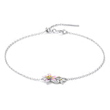 S925 Sterling Silver Adjustable Flower Bracelet for Women