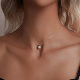 925 Sterling Silver White Gold Plated Necklace 40+5cm Length for Women