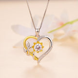 925 Sterling Silver Plated Gold Moissanite Necklace with Pavé Setting for Women