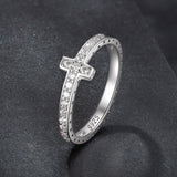925 Sterling Silver Moissanite Ring in Size 6