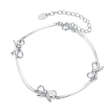 925 Sterling Silver White Gold Plated Adjustable Bracelet for Women