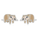 925 Sterling Silver Enamel Oxidized Earrings for Women, 0.7*1.2cm