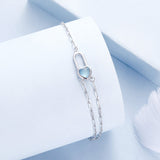925 Sterling Silver Aquamarine Bracelet for Women