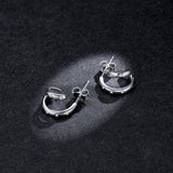925 Sterling Silver Earrings with Pavé Setting CZ