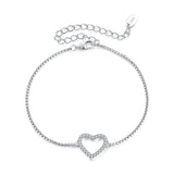 925 Sterling Silver Plated White Gold Moissanite Bracelet for Women