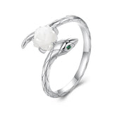 925 Sterling Silver White Gold Plated Ring with Cubic Zirconia for Women