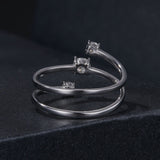 925 Sterling Silver 3mm Moissanite Ring for Women