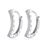 925 Sterling Silver Pave Setting CZ White Gold Plated Earrings for Women
