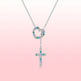 925 Sterling Silver Plated Necklace with Adjustable Length 42.5cm and CZ for Women