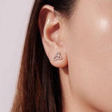 925 Sterling Silver White Gold Plated Pavé CZ Earrings