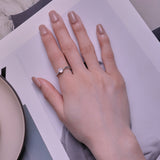 925 Sterling Silver Platinum Plated 5mm CZ Ring Size 6 for Women