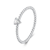 925 Sterling Silver Moissanite Ring Size 6 Plated White Gold