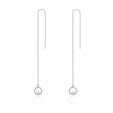 925 Sterling Silver Plated Platinum Pavé Setting CZ Earrings for Women