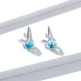 925 Sterling Silver Transparent Glass Earrings