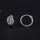 925 Sterling Silver Oxidized Earrings 12x7mm for Women