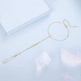 925 Sterling Silver White Gold Plated Adjustable Bracelet for Women