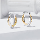 925 Sterling Silver Earrings with Platinum and Gold Plating for Women
