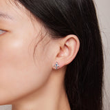 925 Sterling Silver Plated Moonstone Earrings with CZ for Women