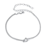 925 Sterling Silver & Plated White Gold Bracelet for Women