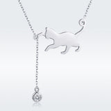 925 Sterling Silver Necklace 38-45cm with 1.4*2.5cm Pendant for Women