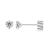 925 Sterling Silver Moissanite Earring 0.7cm White Gold Plated for Women