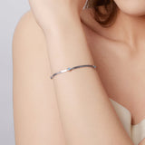 925 Sterling Silver White Gold Plated Multi-Layer Bracelet with Synthetic Turquoise