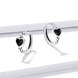 925 Sterling Silver Oxidized Enamel Earrings for Women - 1.2*0.5 cm
