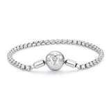 925 Sterling Silver Bracelet 19cm with CZ Stones for Women