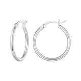 925 Sterling Silver Plated Platinum Earrings 24x2mm for Women
