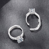 925 Sterling Silver Moissanite 0.50 Carat Earrings for Women
