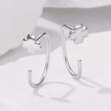 S925 Silver Brass and White Gold Plated 1.4cm Earrings for Women
