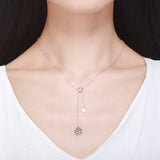 925 Sterling Silver Necklace 42CM Length with 9.5CM Pendant for Women