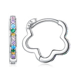 925 Sterling Silver Earrings with Pavé Setting CZ and Platinum Plating for Women